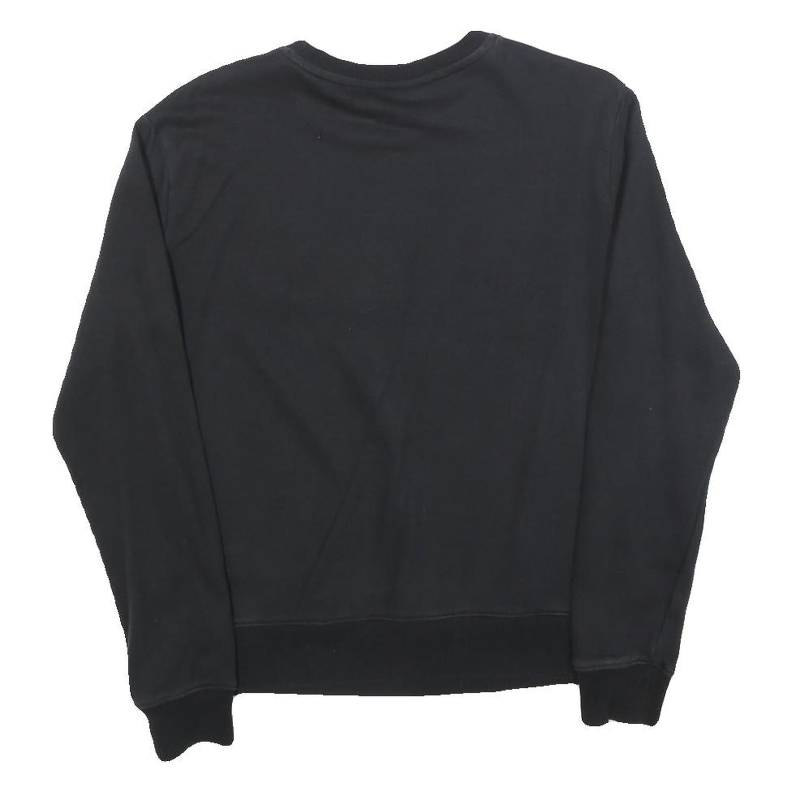 FILA Mens Black Cotton Blend Crew Neck Sweatshirt S Branded Logo Pullover