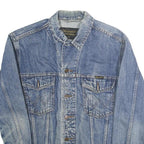 WRANGLER Mens Blue Denim Button Jacket S Cotton Classic Western Style Casual