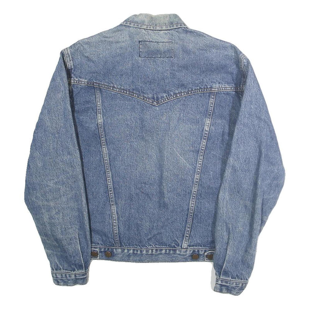 WRANGLER Mens Blue Denim Button Jacket S Cotton Classic Western Style Casual
