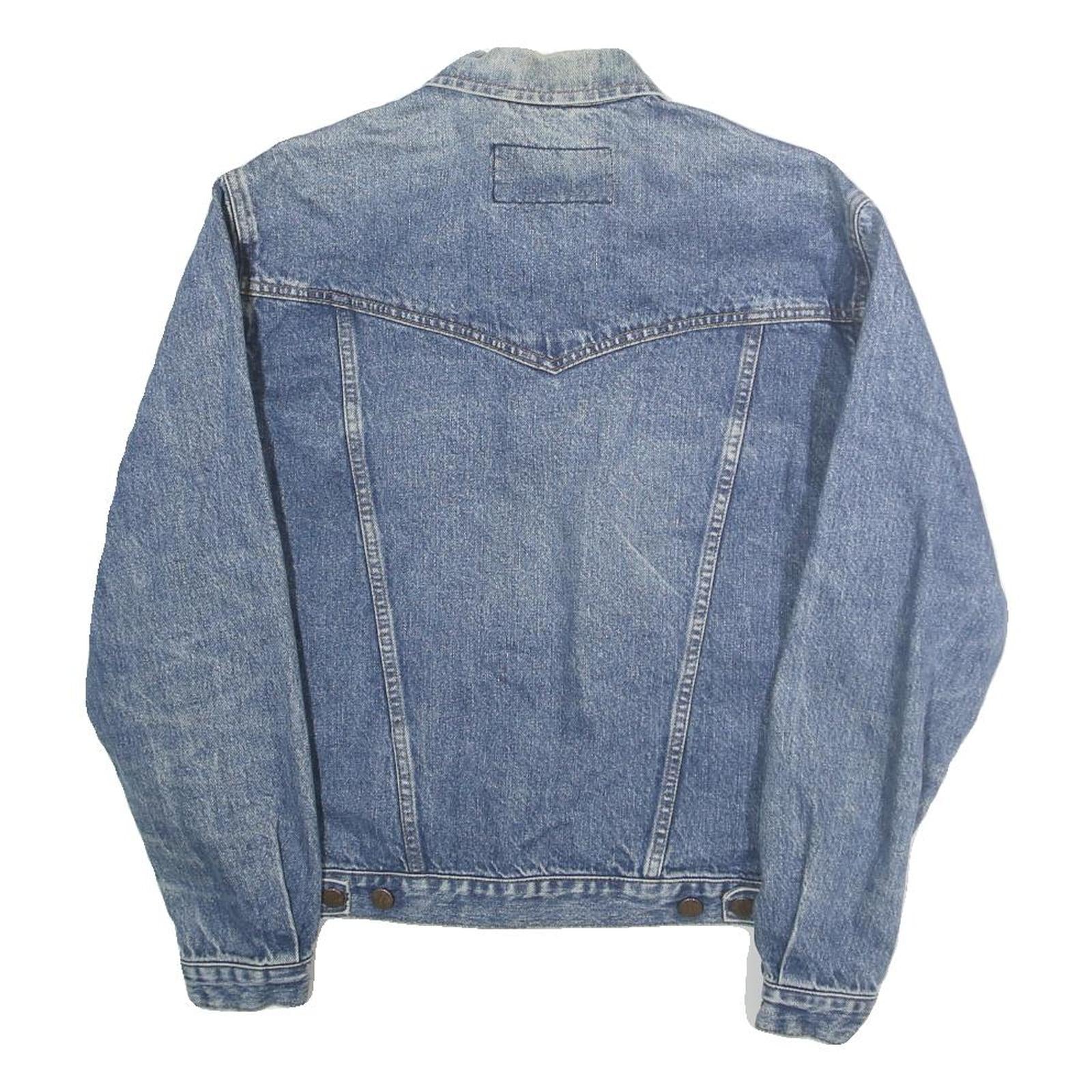 WRANGLER Mens Blue Denim Button Jacket S Cotton Classic Western Style Casual