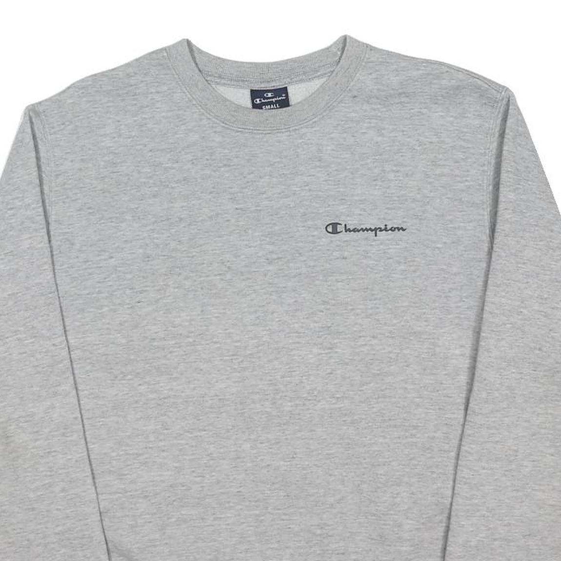 CHAMPION Mens Grey Sweatshirt Crew Neck S Cotton Blend Casual Pullover