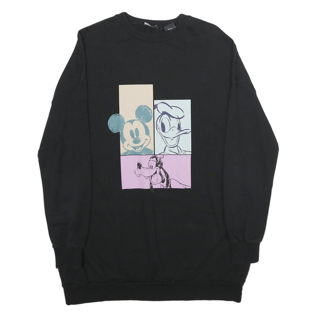 LCW MODEST Womens Black Disney Characters Crew Neck M Cotton Sweatshirt