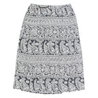 Womens Pleated Skirt Black Midi Crazy Pattern M