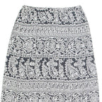 Womens Pleated Skirt Black Midi Crazy Pattern M
