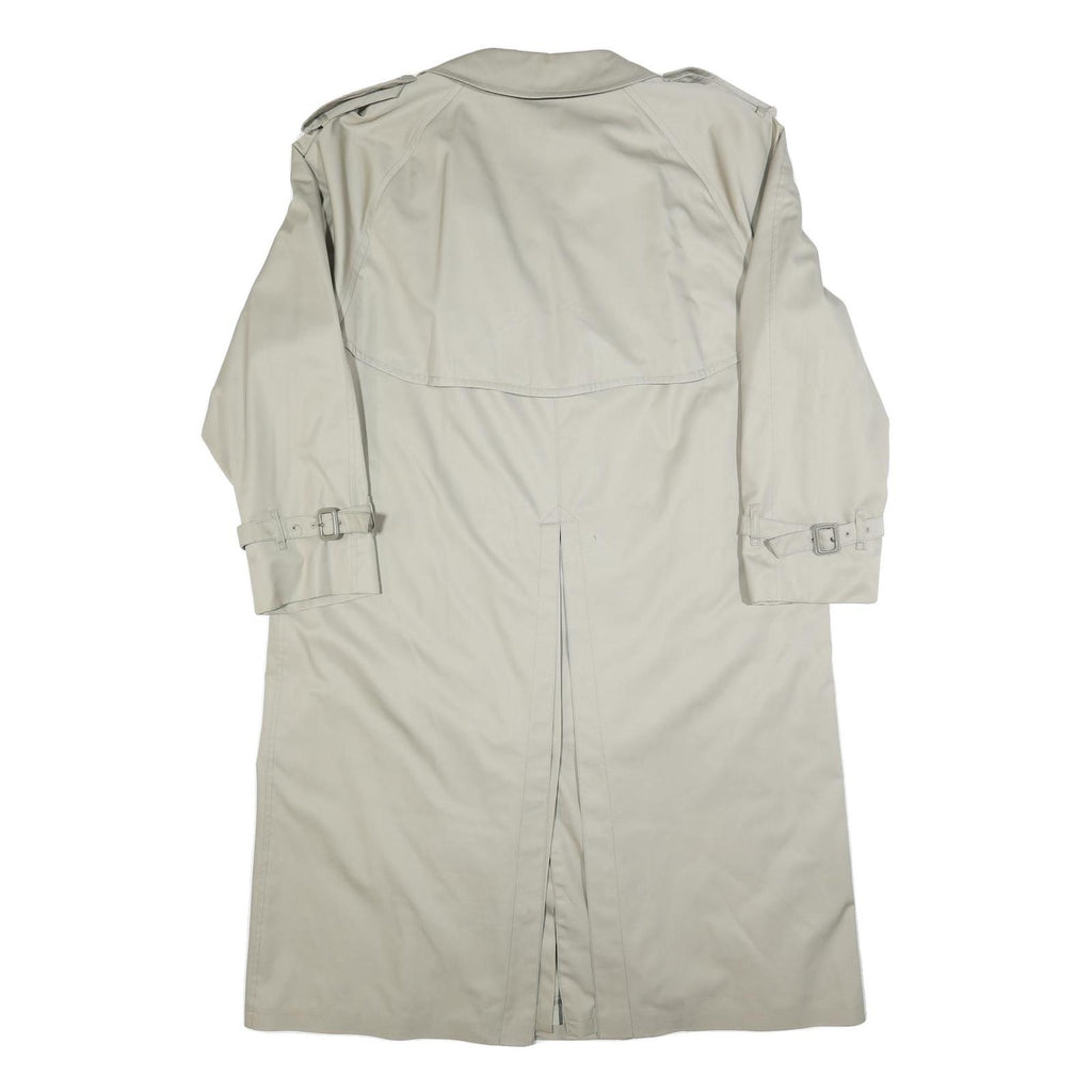 PKZ Mens Beige Cotton Classic Coat L Button Plain Stylish Warm Comfortable