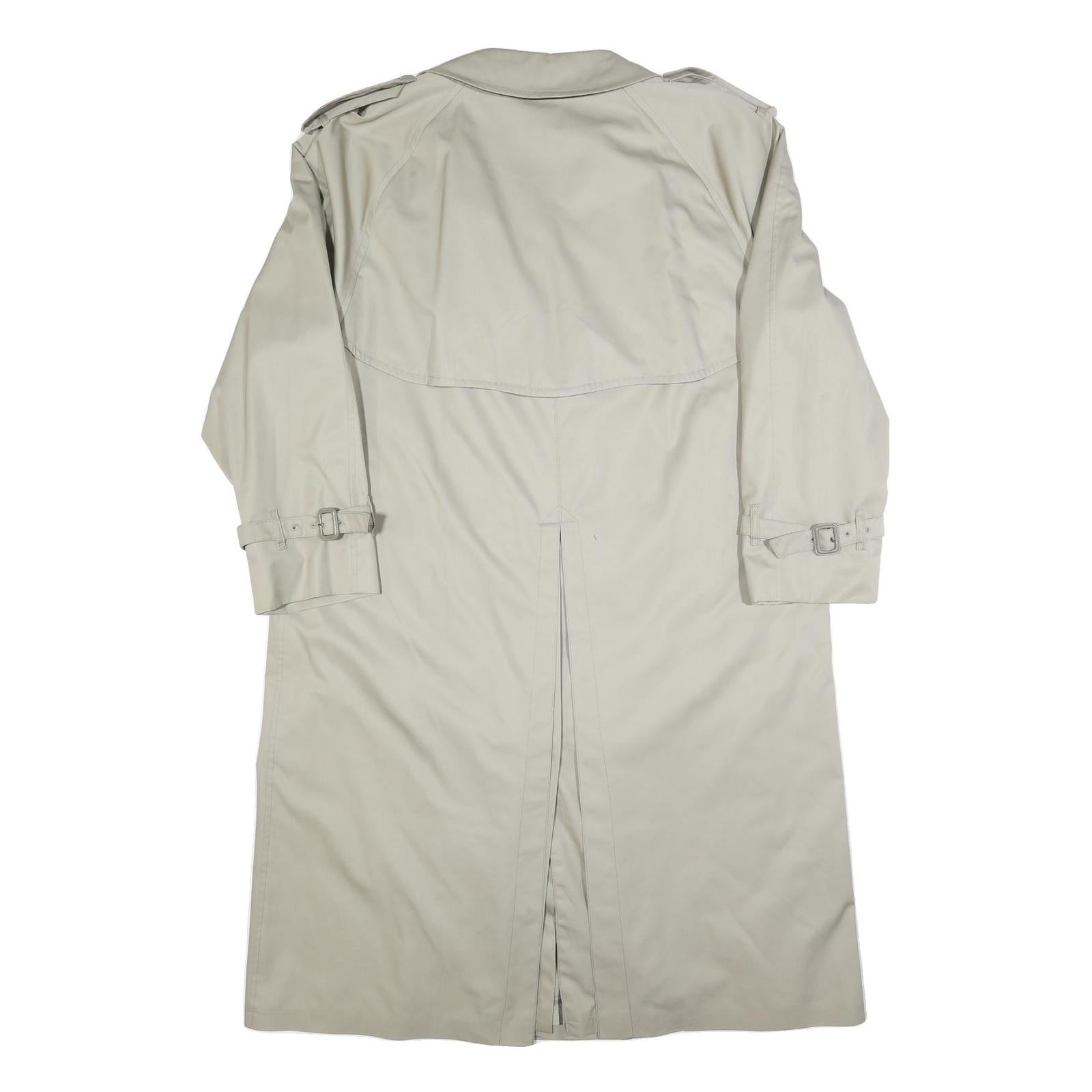 PKZ Mens Beige Cotton Classic Coat L Button Plain Stylish Warm Comfortable