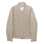 FERRE Womens Beige Cotton Corduroy Button Jacket M Classic Fit Casual