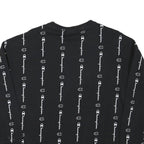 CHAMPION Boys Black Crew Neck XL Logo Print Cotton Blend Sweatshirt