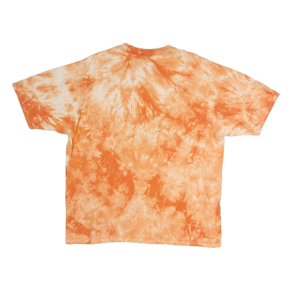 HANES Mens Orange Tie Dye Fit Graphic T-Shirt XL Short Sleeve Crew Neck Super