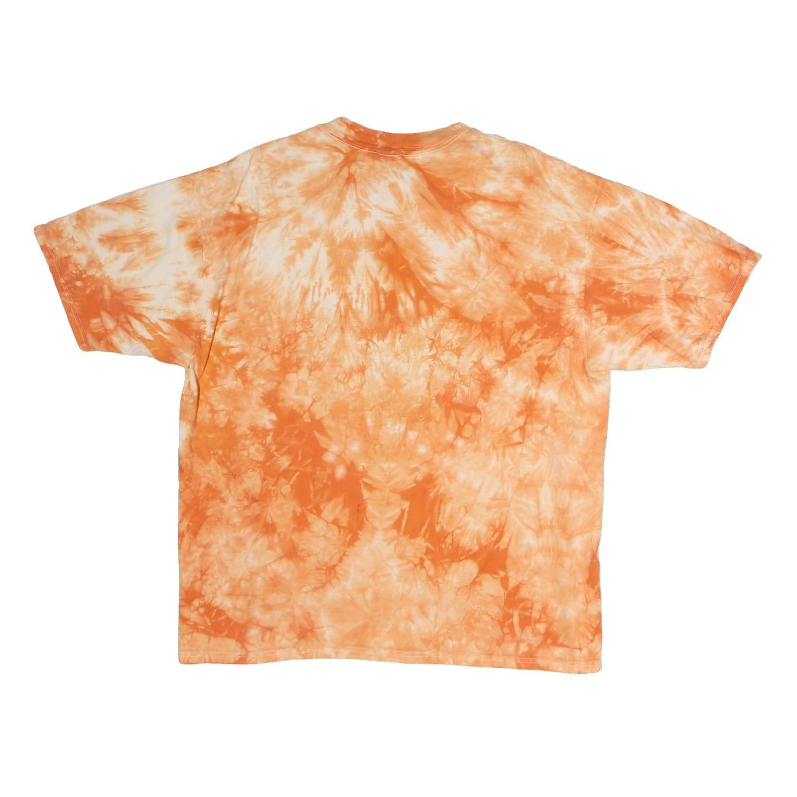 HANES Mens Orange Tie Dye Fit Graphic T-Shirt XL Short Sleeve Crew Neck Super