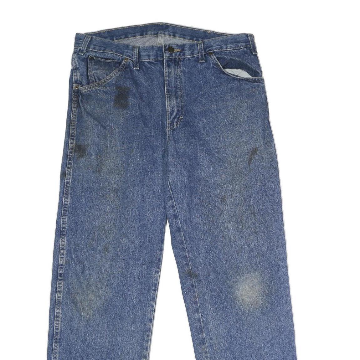 DICKIES Mens Relaxed Blue Denim Jeans W34 L32 Zip Cotton Classic Casual