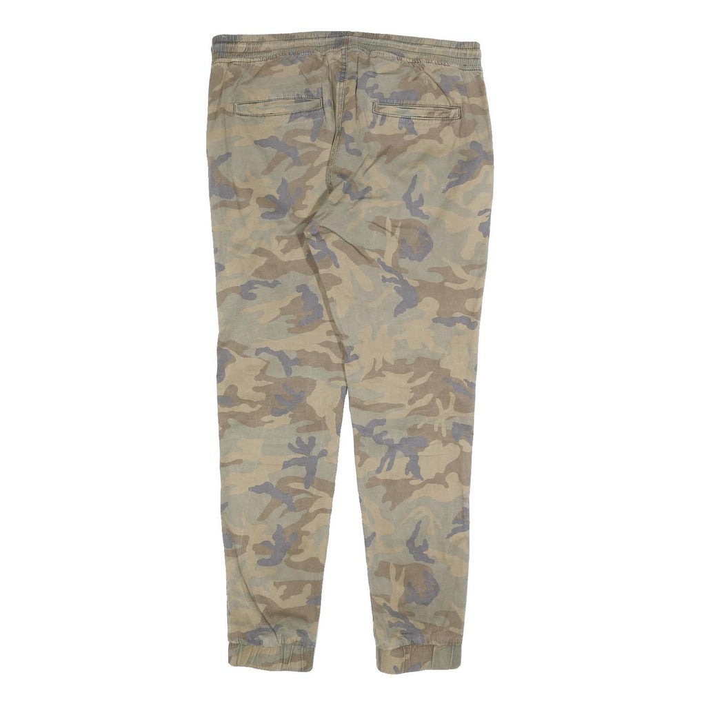 FSBN Mens Cotton Blend Camouflage Slim Tapered Trousers W35 L30 Casual