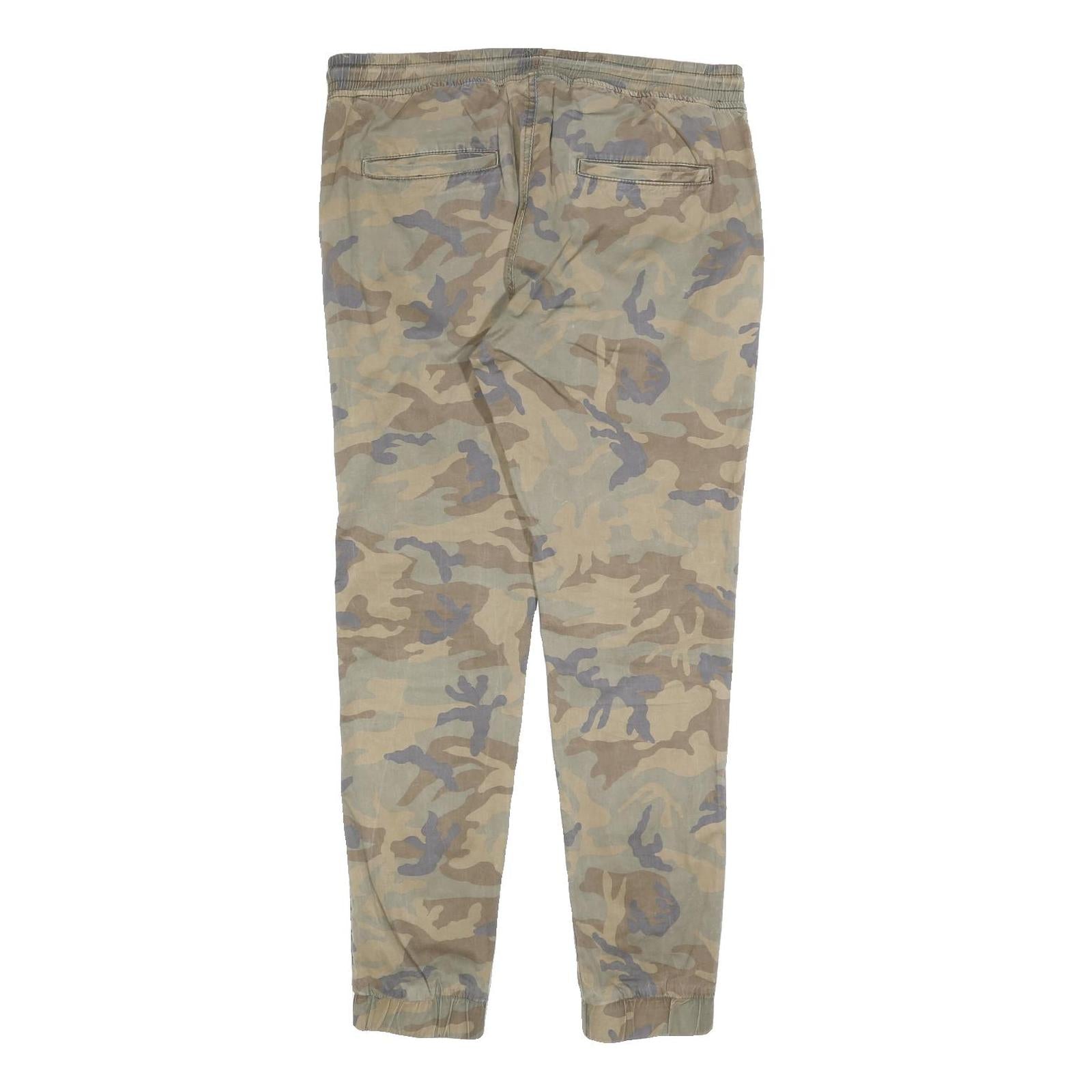 FSBN Mens Cotton Blend Camouflage Slim Tapered Trousers W35 L30 Casual