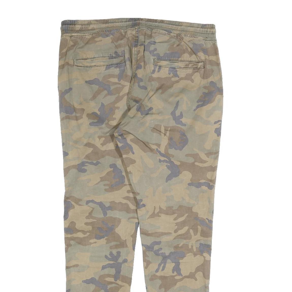 FSBN Mens Cotton Blend Camouflage Slim Tapered Trousers W35 L30 Casual