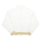 C.O.D. Womens White Gold Accent Zip Jacket M Viscose Blend Star Heart Print