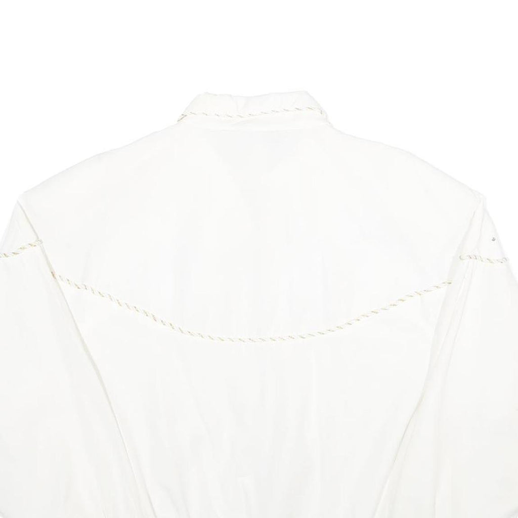 C.O.D. Womens White Gold Accent Zip Jacket M Viscose Blend Star Heart Print