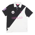 VICOMTE A Mens Black & White Gstaad Cotton Blend Short Sleeve Polo Shirt L