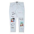 MOD Mens Slim Skinny Light Blue Denim Cotton Blend Jeans W32 L27 Light Wash