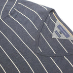 TOMMY HILFIGER Mens Navy & White Striped Plain V-Neck Basic Knit Jumper XL