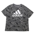 ADIDAS Mens Grey Camouflage Graphic Logo T-Shirt 2XL Short Sleeve Crew Neck