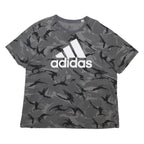 ADIDAS Mens Grey Camouflage Graphic Logo T-Shirt 2XL Short Sleeve Crew Neck