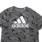 ADIDAS Mens Grey Camouflage Graphic Logo T-Shirt 2XL Short Sleeve Crew Neck