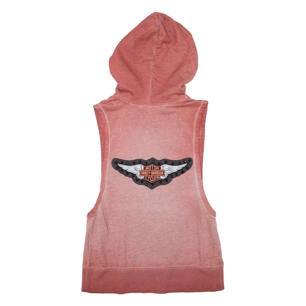 HARLEY DAVIDSON Sleeveless Mens Red Hoodie S