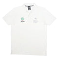 ADIDAS Mens White Cotton Blend Football Polo Shirt L Climate Clble