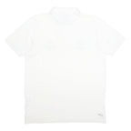ADIDAS Mens White Cotton Blend Football Polo Shirt L Climate Clble