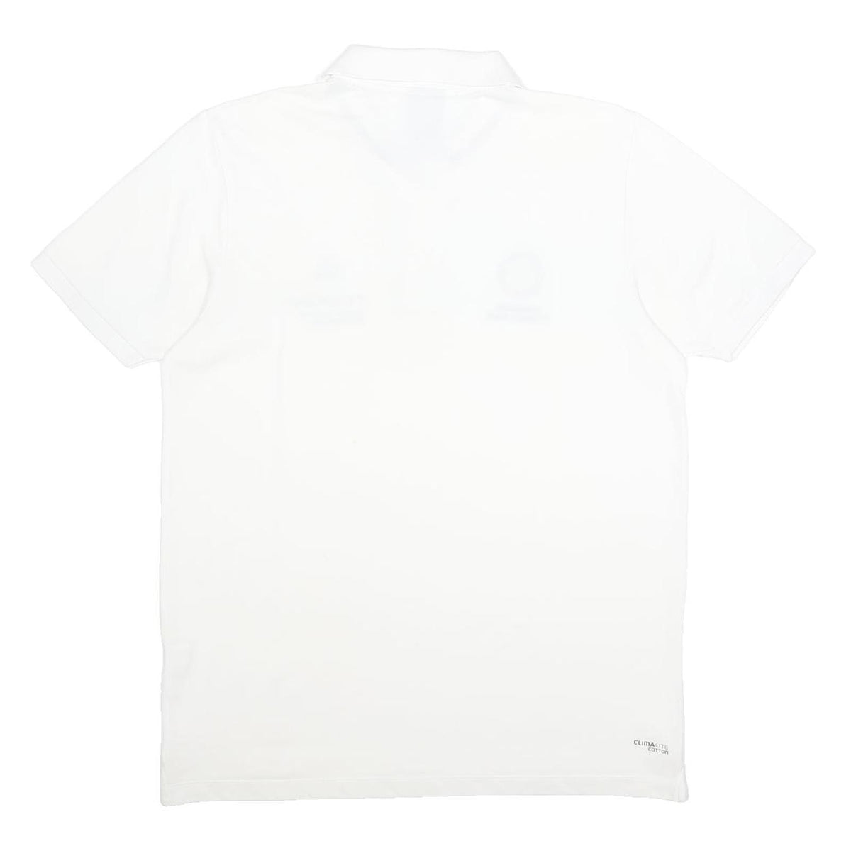 ADIDAS Mens White Cotton Blend Football Polo Shirt L Climate Clble