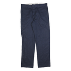 DICKIES Mens Cotton Blend Navy Regular Fit Straight Leg Trousers W38 L34