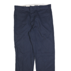 DICKIES Mens Cotton Blend Navy Regular Fit Straight Leg Trousers W38 L34