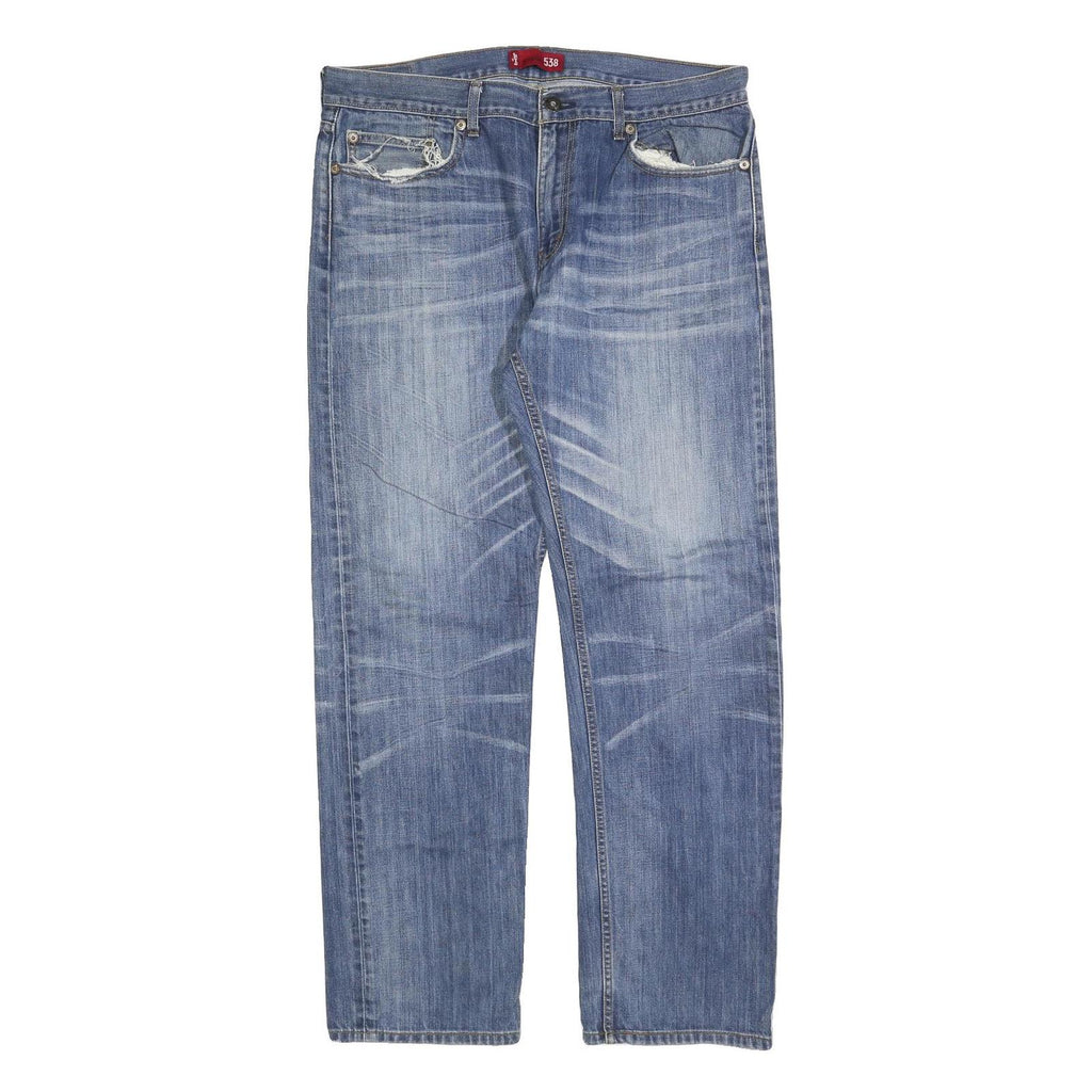 LEVI'S 538 Mens Blue Regular Straight Denim Medium W38 L34 Classic Cotton Blend