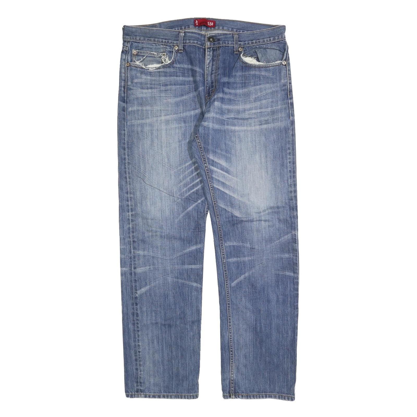 LEVI'S 538 Mens Blue Regular Straight Denim Medium W38 L34 Classic Cotton Blend