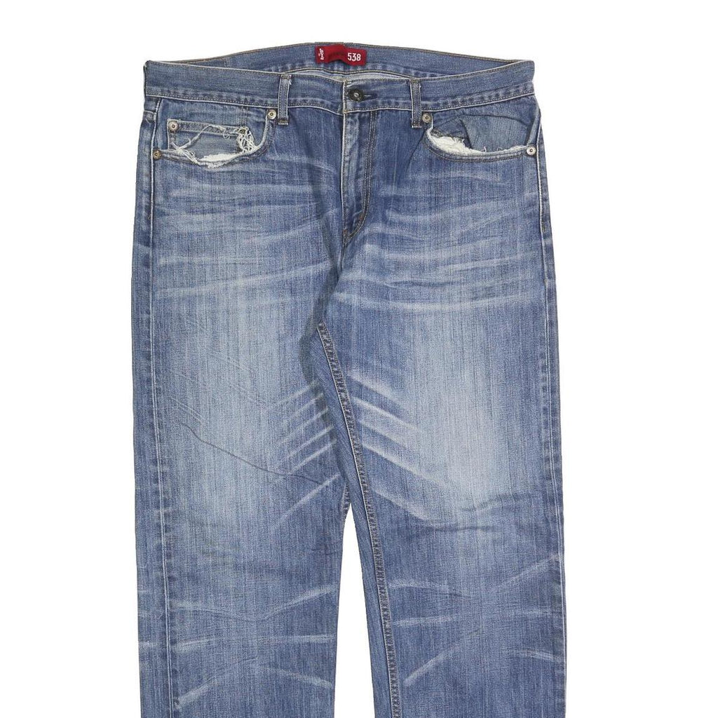 LEVI'S 538 Mens Blue Regular Straight Denim Medium W38 L34 Classic Cotton Blend