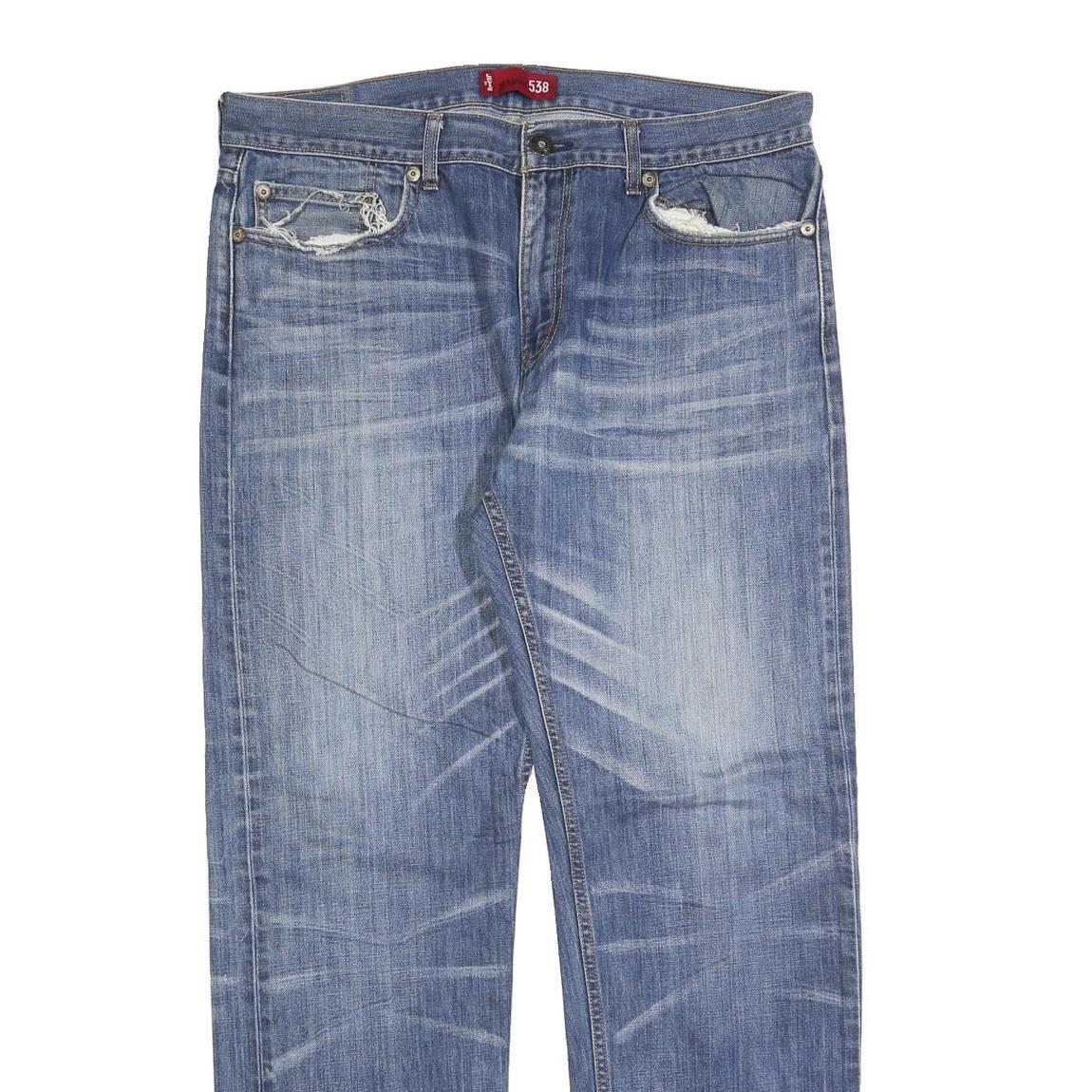 LEVI'S 538 Mens Blue Regular Straight Denim Medium W38 L34 Classic Cotton Blend