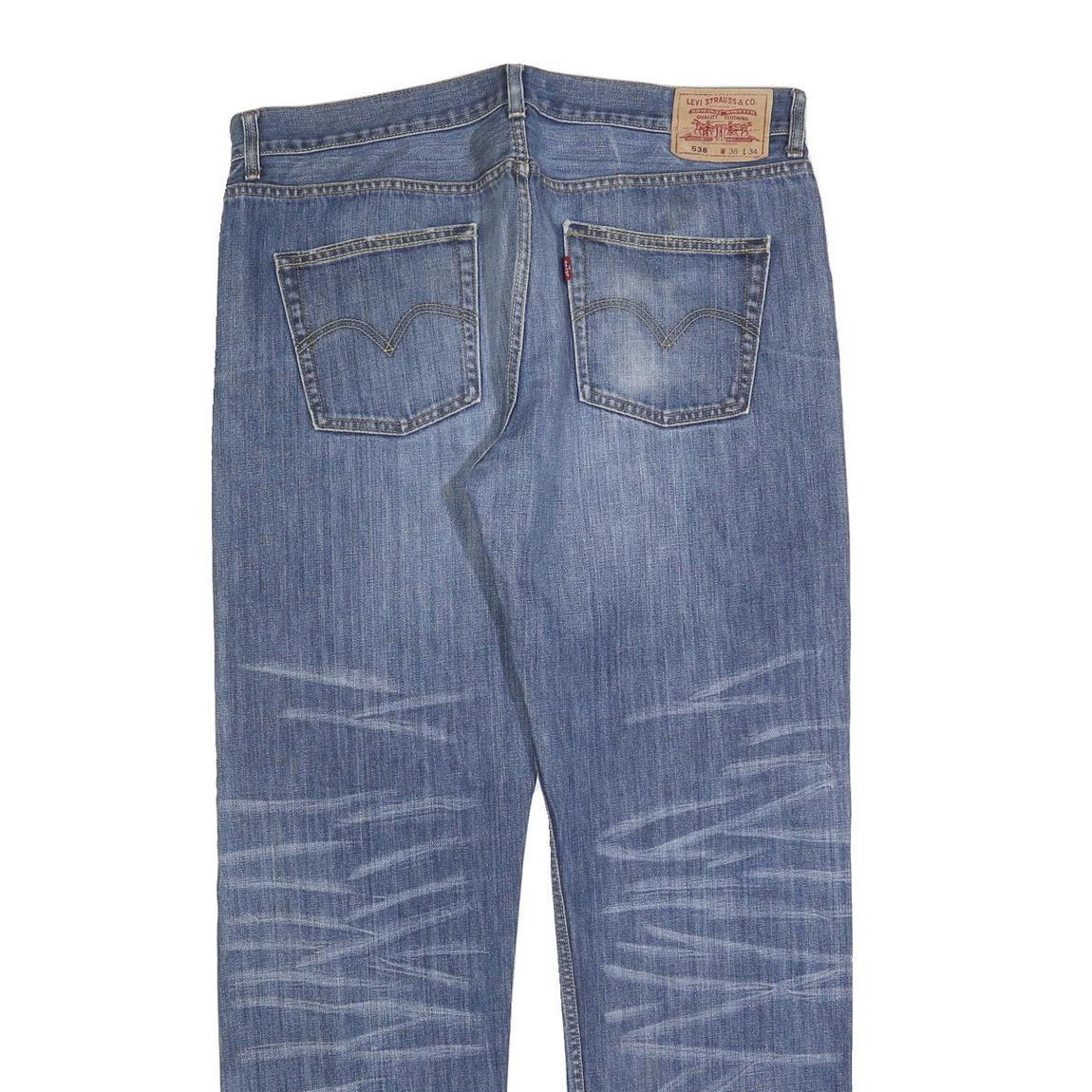 LEVI'S 538 Mens Blue Regular Straight Denim Medium W38 L34 Classic Cotton Blend