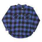FIELD & STREAM Mens Blue & Black Check Shirt XL Cotton Blend Long Sleeve Casual
