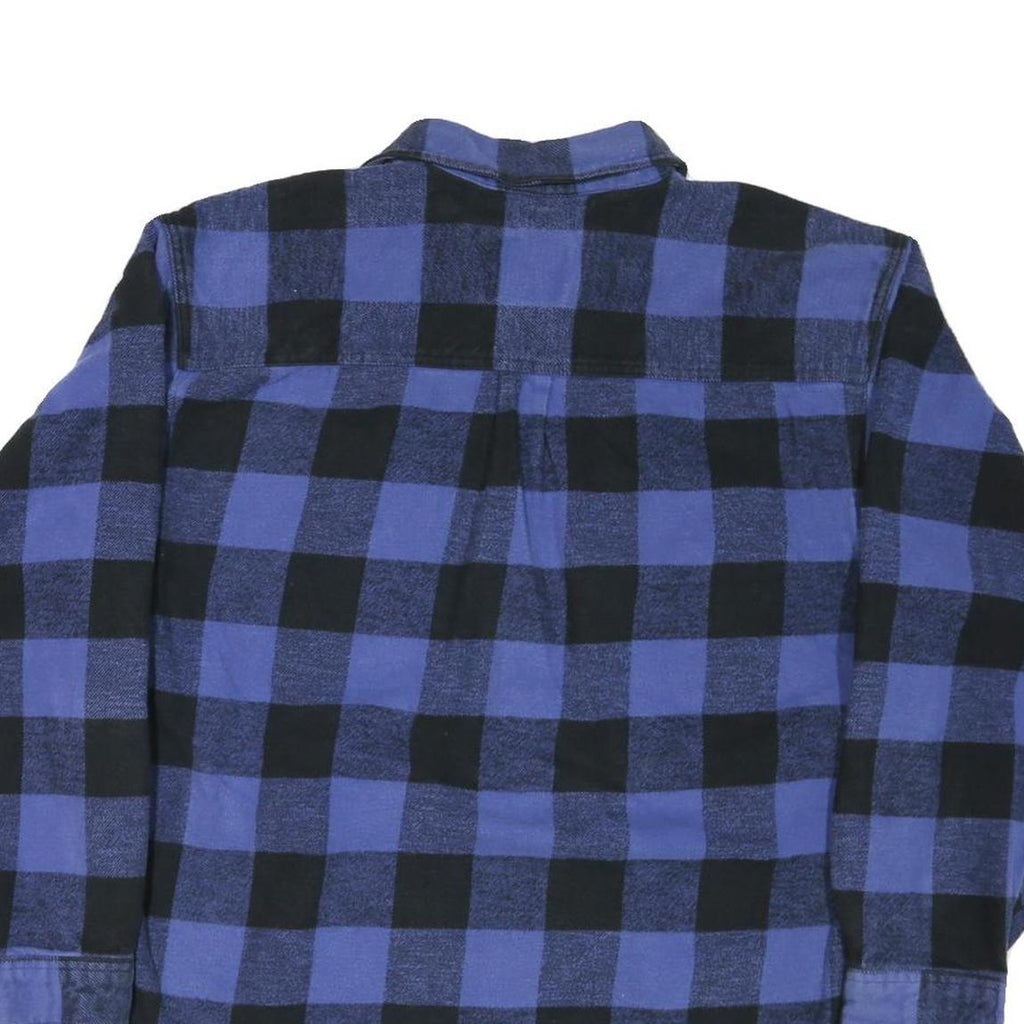 FIELD & STREAM Mens Blue & Black Check Shirt XL Cotton Blend Long Sleeve Casual