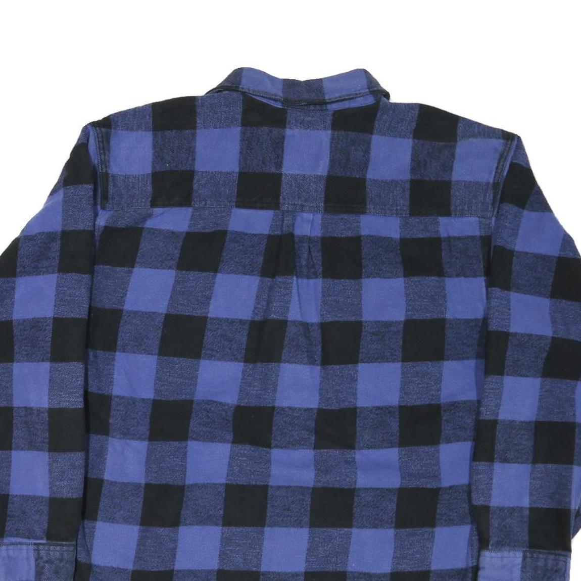 FIELD & STREAM Mens Blue & Black Check Shirt XL Cotton Blend Long Sleeve Casual