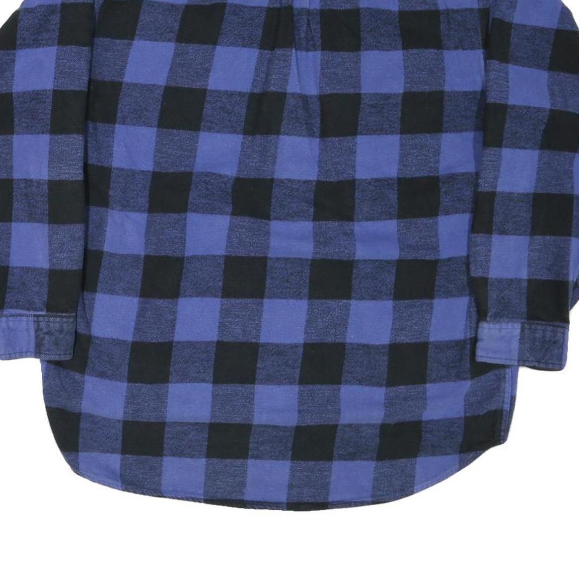 FIELD & STREAM Mens Blue & Black Check Shirt XL Cotton Blend Long Sleeve Casual