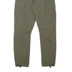 H&M Mens Cotton Blend Slim Cargo Trousers Green W29 L28 Drawstring Pockets