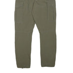 H&M Mens Cotton Blend Slim Cargo Trousers Green W29 L28 Drawstring Pockets