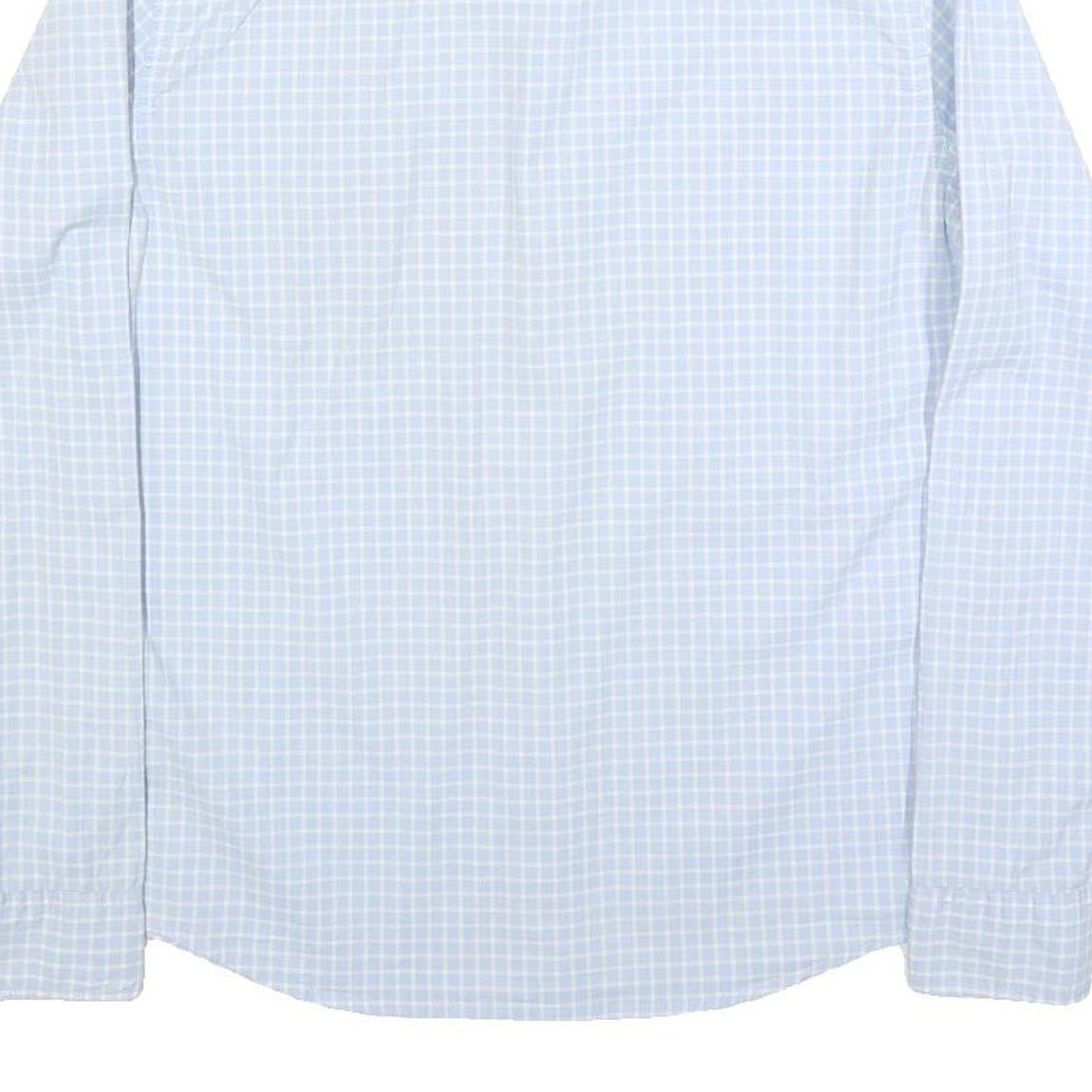 HOLLISTER Mens Blue Check Shirt S Cotton Blend Long Sleeve Button-Down Casual