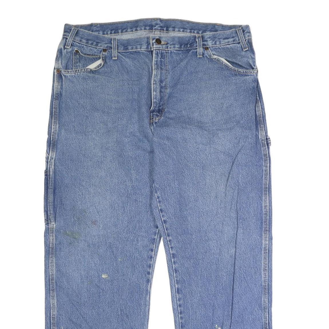 DICKIES Mens Jeans Blue Relaxed Straight Denim Medium W38 L30 Workwear Utility
