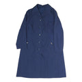 Womens Blue Plain Button Cotton Regular Jacket L Classic Button Closure