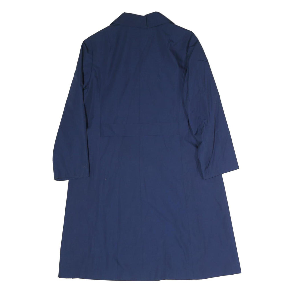 Womens Blue Plain Button Cotton Regular Jacket L Classic Button Closure