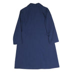 Womens Blue Plain Button Cotton Regular Jacket L Classic Button Closure