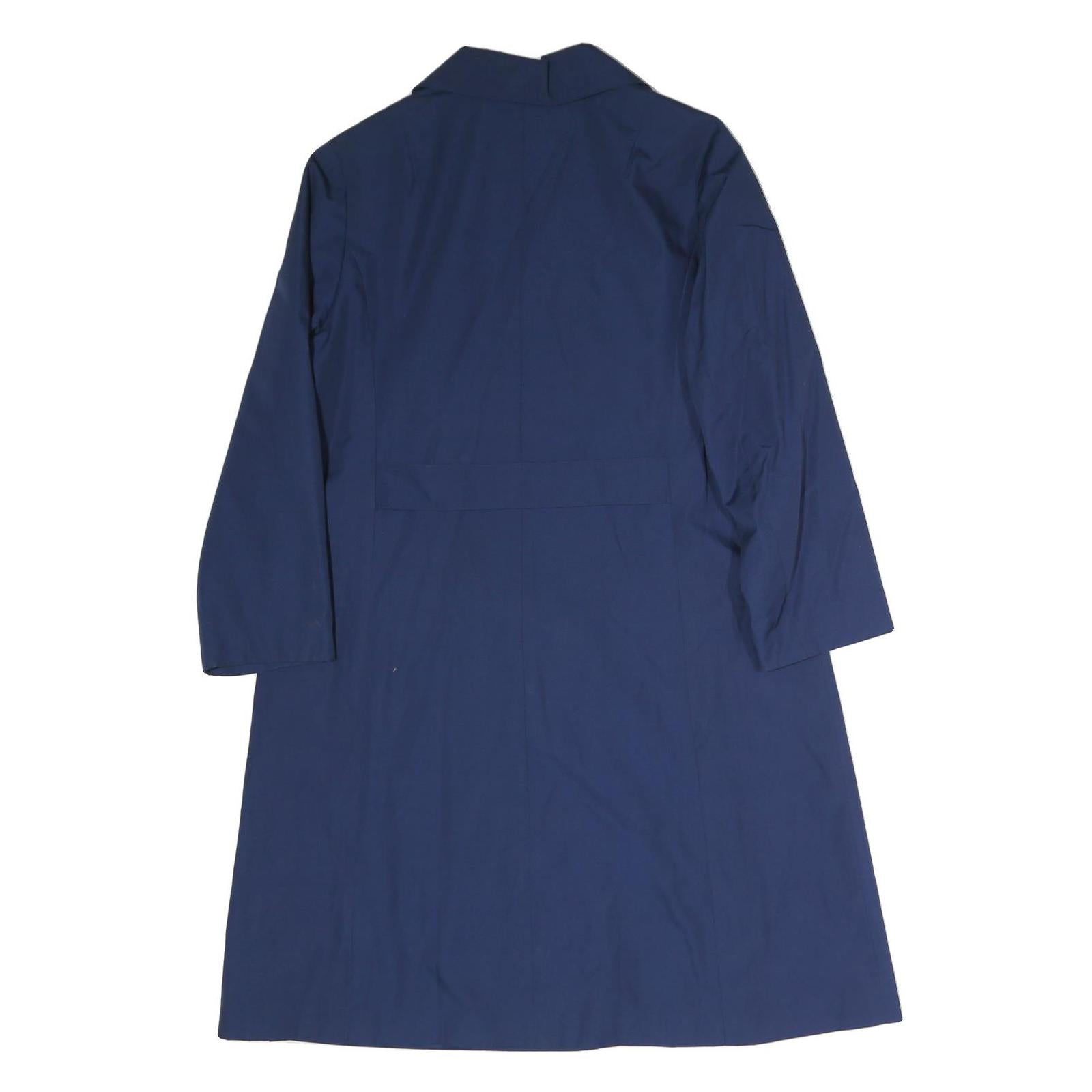 Womens Blue Plain Button Cotton Regular Jacket L Classic Button Closure
