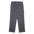 DICKIES Womens Grey Regular Fit Straight Leg Trousers W28 L30 Cotton Blend Zip